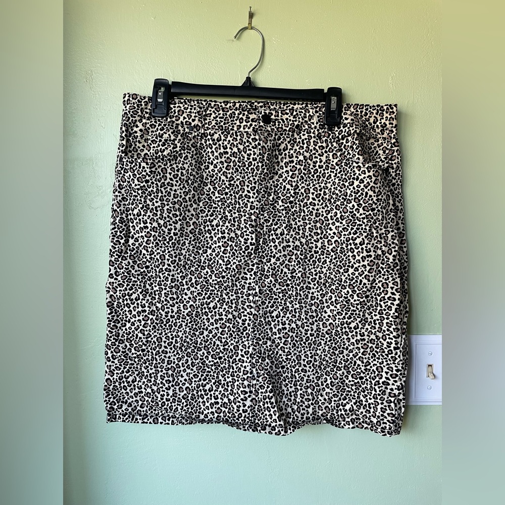 d.jeans leopard print pencil skirt, size 14